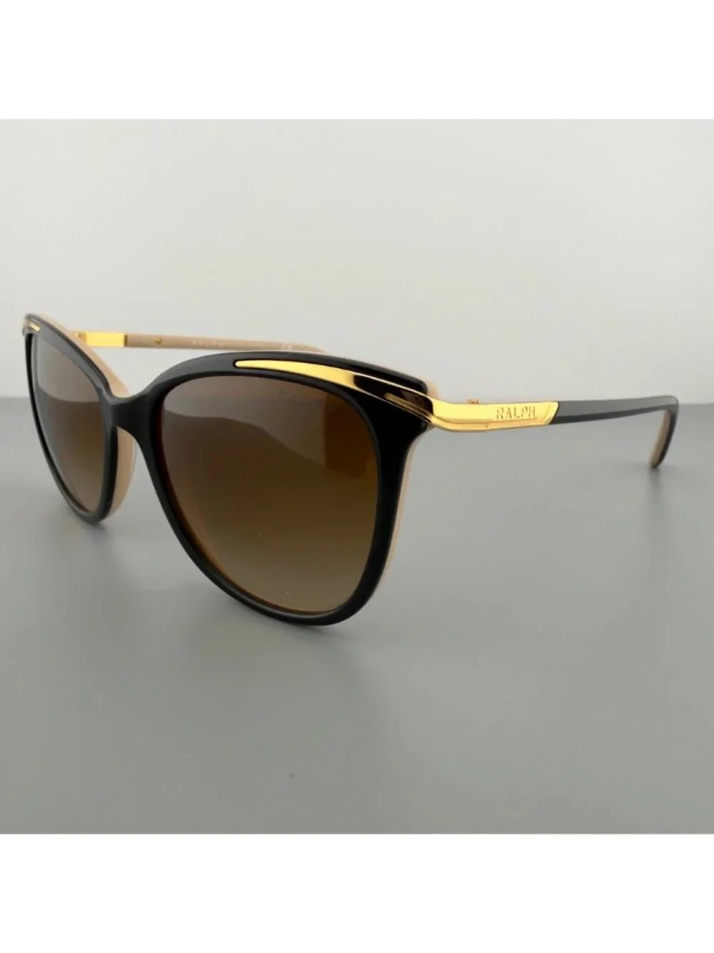 Ralph Lauren Women Sunglasses RA5203 Cat Eye 1090T5 Black On Gold 54 16 135 READ